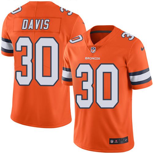 Men Denver Broncos #30 Terrell Davis Nike Orange Rush Limited NFL Jersey->denver broncos->NFL Jersey
